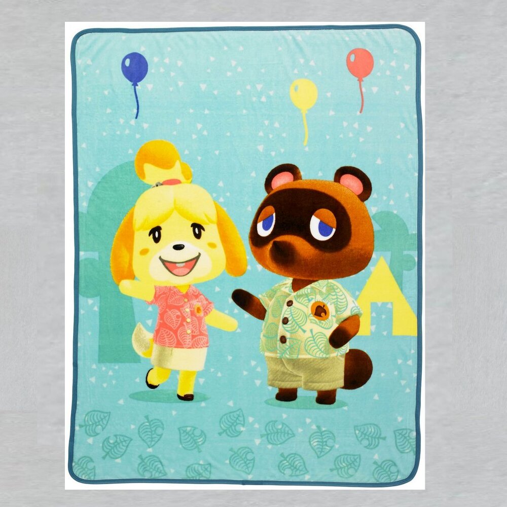 Animal Crossing Campsite Fun Throw Blanket Measures 46 x 60 inches